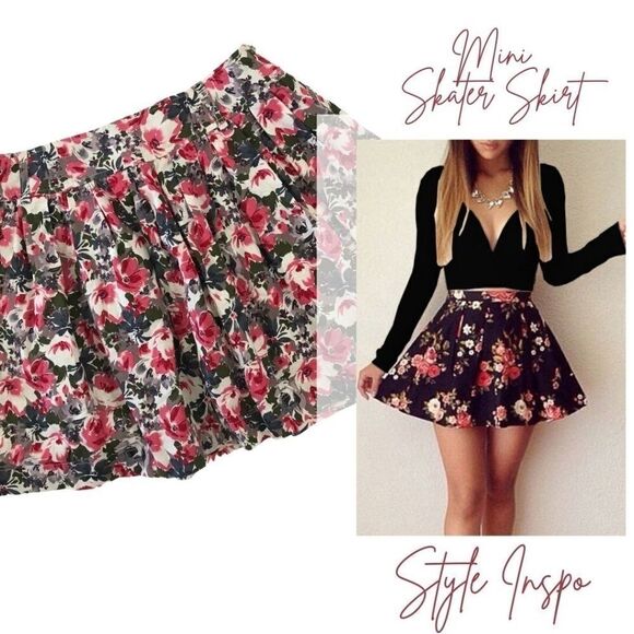 XXI Mini floral skater skirt - Picture 1 of 5
